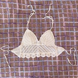 SHEIN Cream Crochet Bandeau